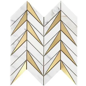 Cancos Tile Calabria Dagger Series Calacatta Gold Satin Brass Polished tile