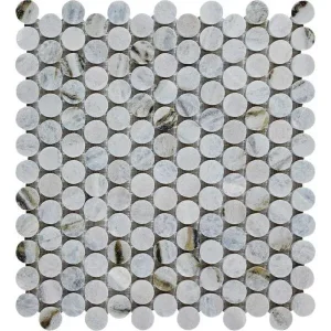 Cancos Tile Penny Rounds Series Blu Marea Polished tile